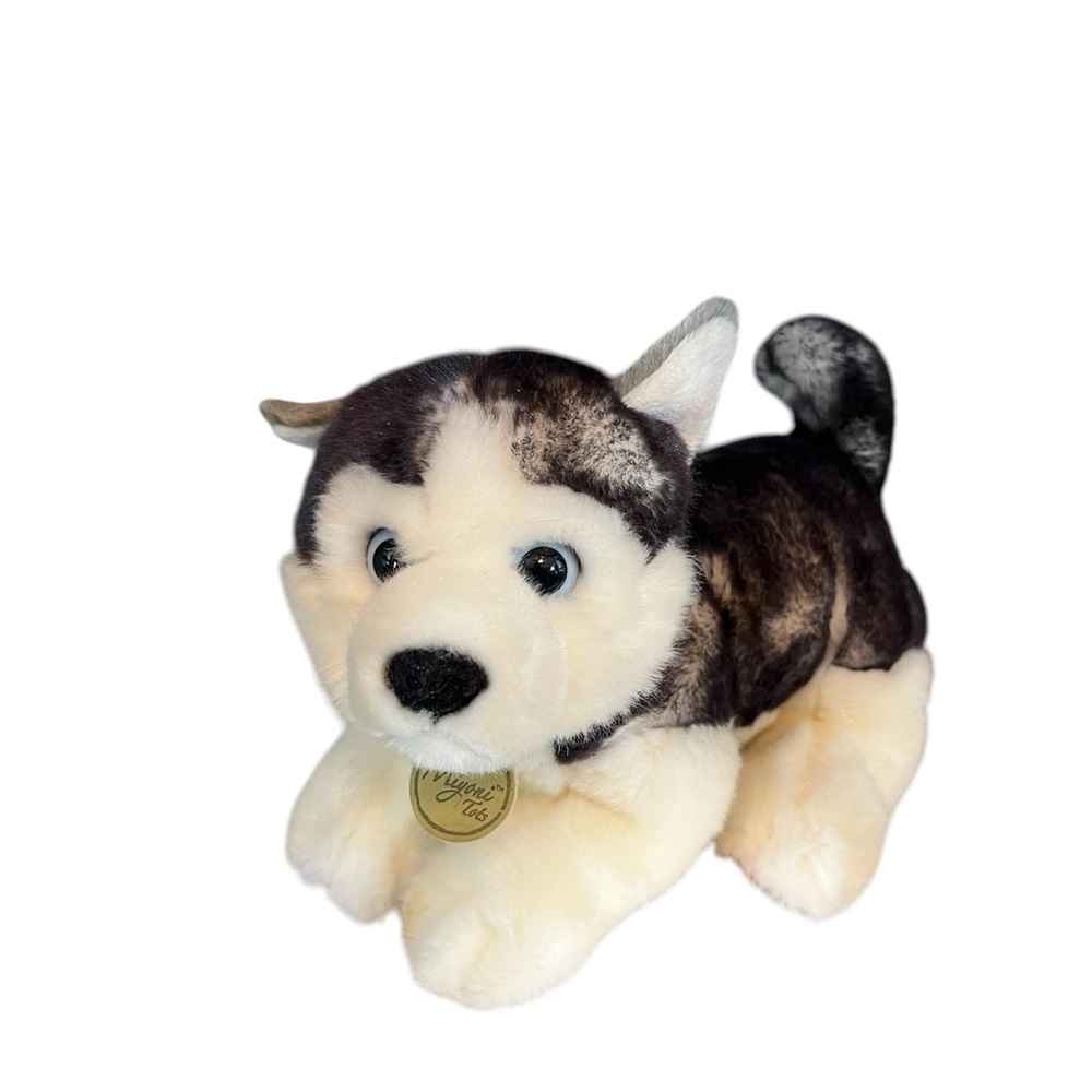 MIYONI BY AURORA DARK GRAY/WHITE TIMBER WOLF PLUSH‎ PREOWNED